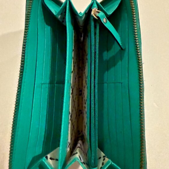 Kate Spade New York Zip Around Continental Wallet Green/Turquoise - Picture 5 of 10